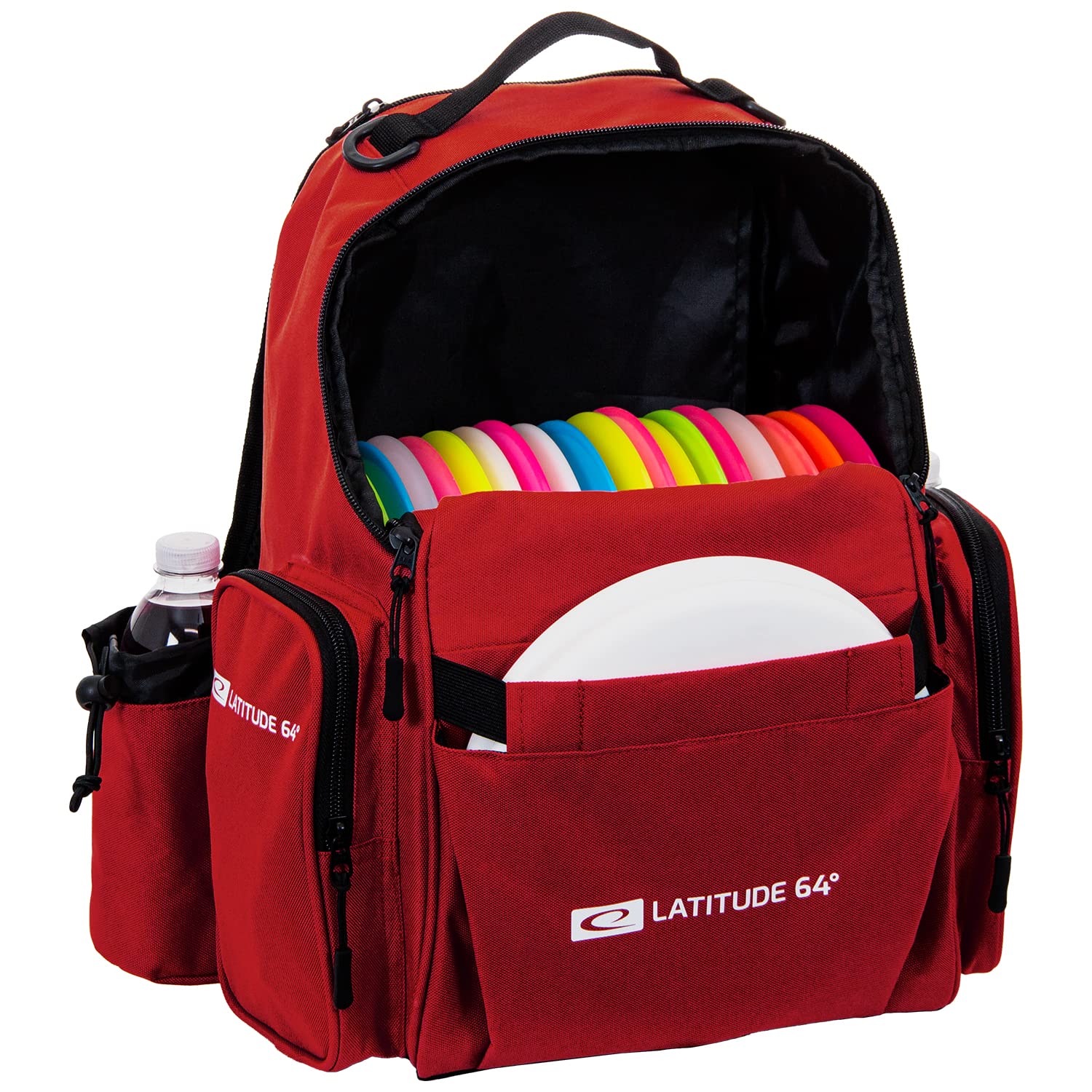 Latitude 64 Swift Disc - Mochila de golf | Bolsa ligera para frisbee con almacenamiento de más de 15 discos | Duradero y elegante (rojo salvo)