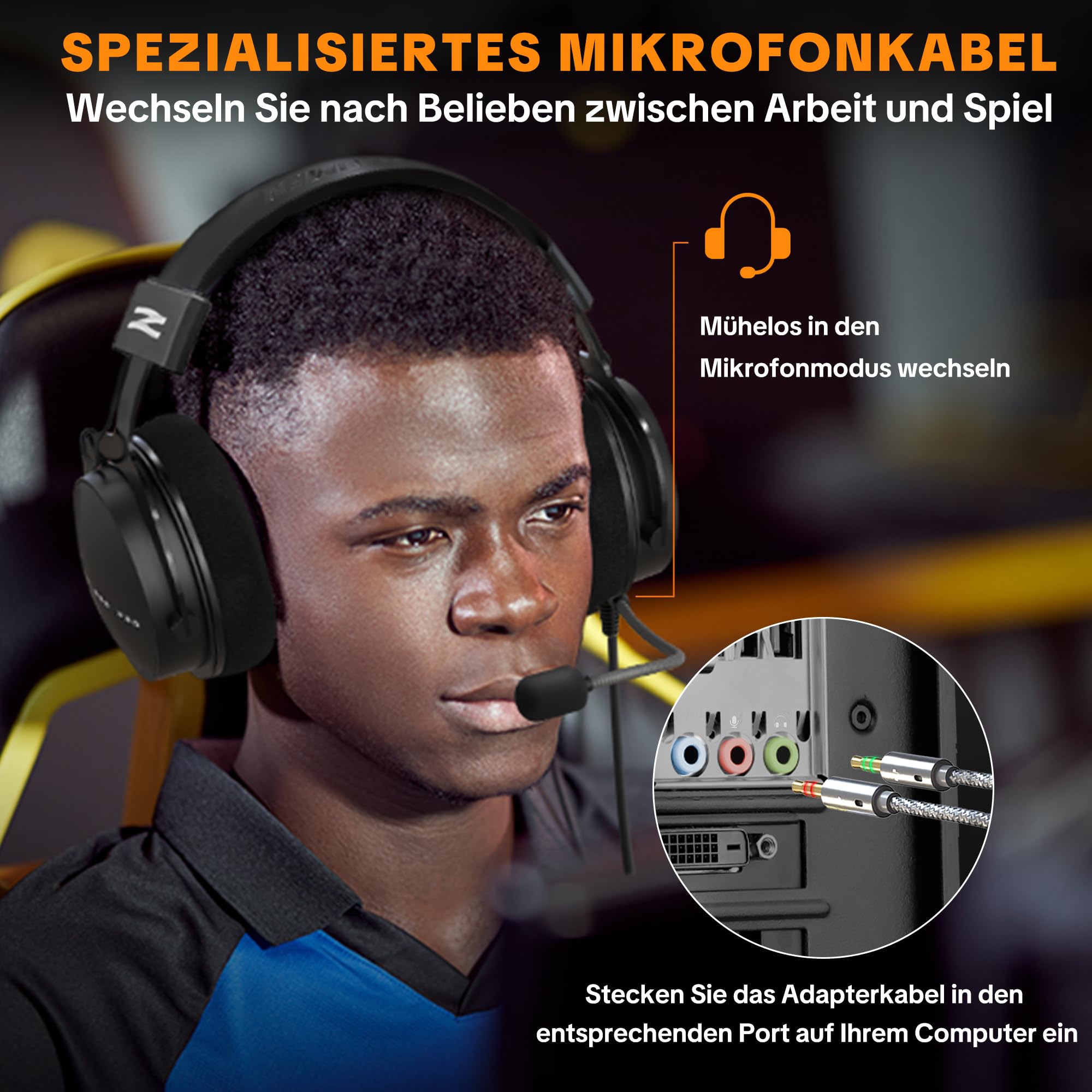 talomen W550X Studio-Kopfhörer, Geschlossen, Over-Ear, mit Leder- & Velourpolstern, abnehmbaren Kabeln, ideal für Recording, Mixing, Mastering, DJ-Monitoring und Gaming