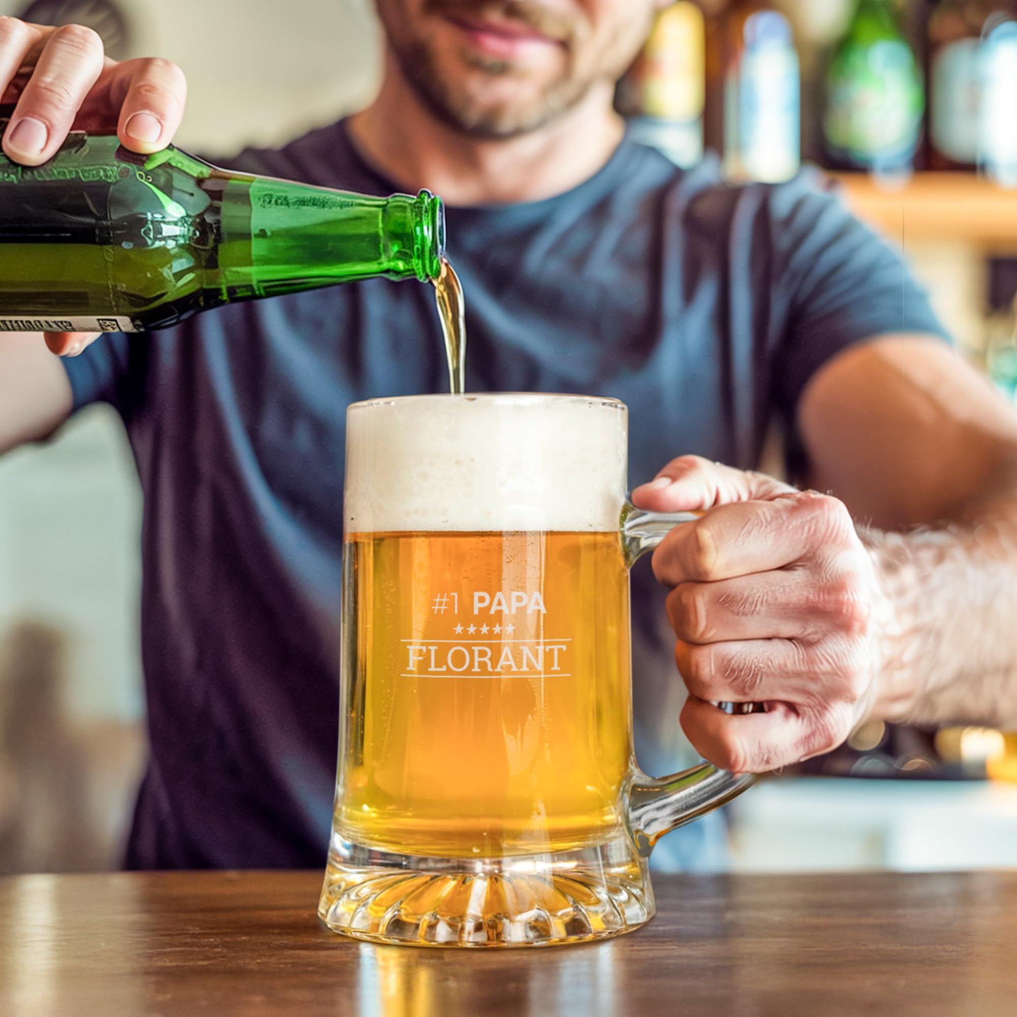 Bierkrug personalisiert mit Name oder Text - Geburtstagsgeschenk personalisiert, Bierkrug mit gravur, spülmaschinentauglich (1)