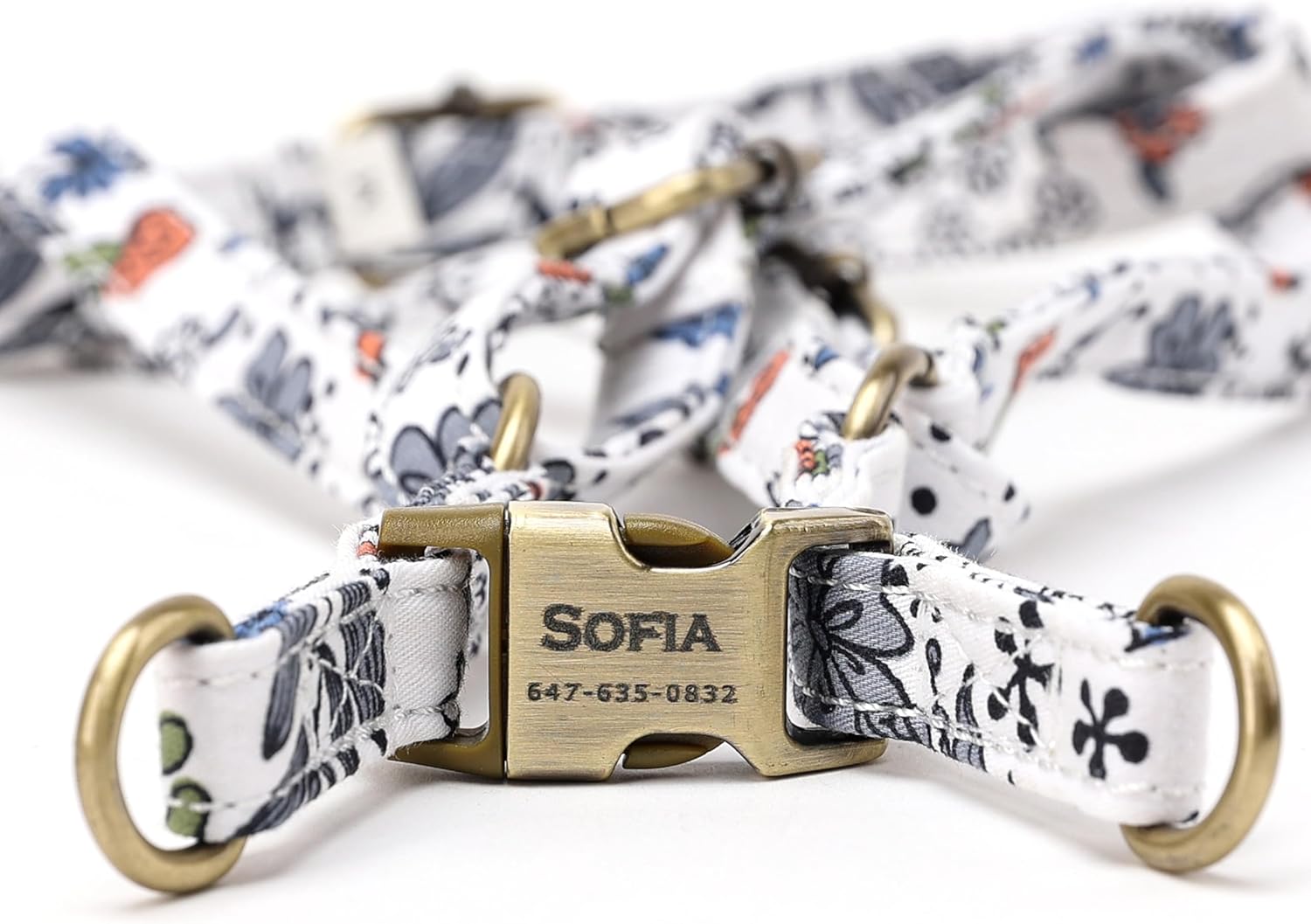 Angie and Allie Organic Cotton Personalized Step in Dog Harness,Custom Dog Halter Vests,Adjustable No Pull Canine Halter Harness for Small Medium Large Dogs