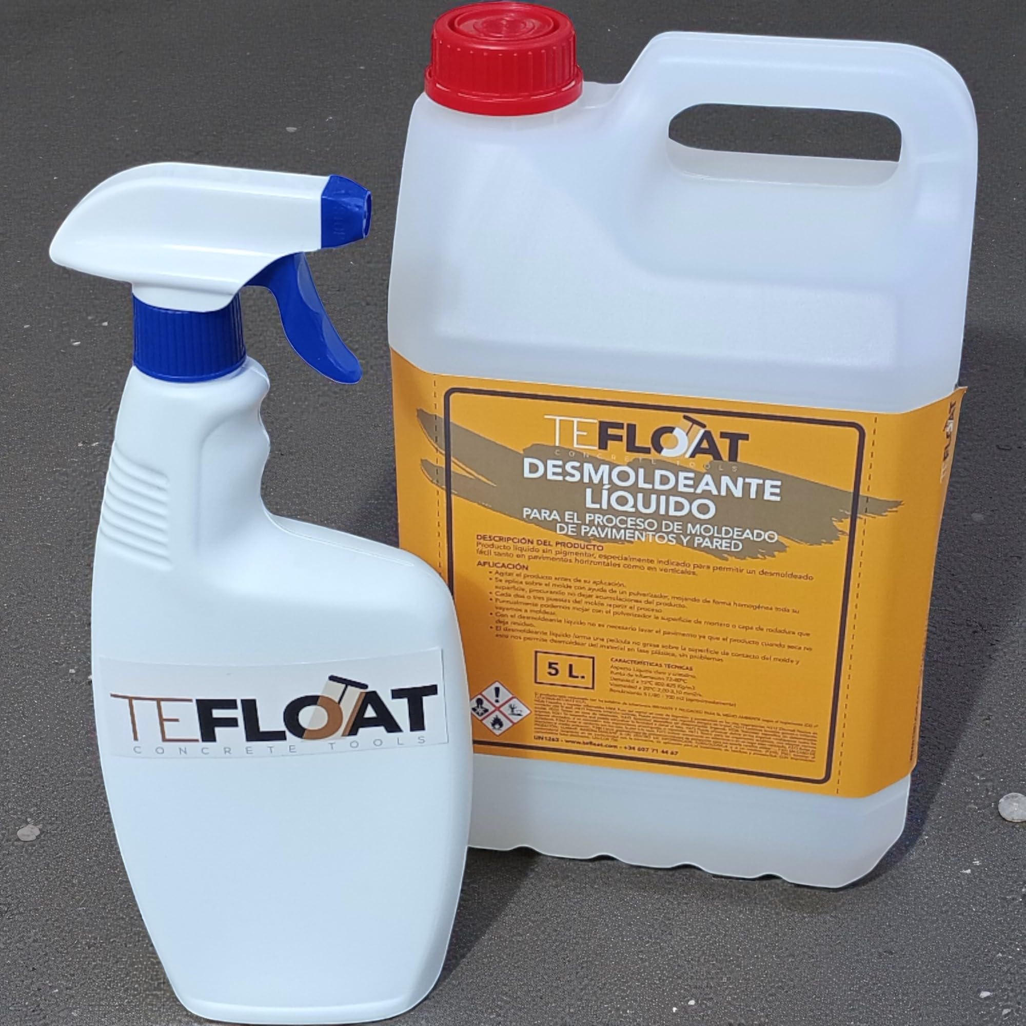 Rouleau texturé pour ciment, mortier et monocouche, Thème béton imprimé décoratif (5 litres + pulvérisateur)