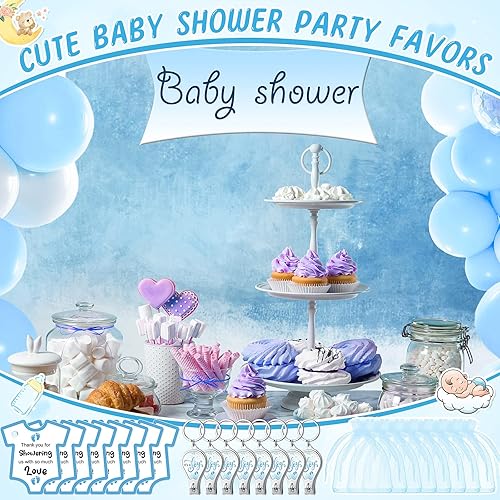 Miniatura 6 de Wesiti Llavero con cortaúñas y abridor de botellas, tarjeta de agradecimiento y bolsa de organza, Azul, Niño