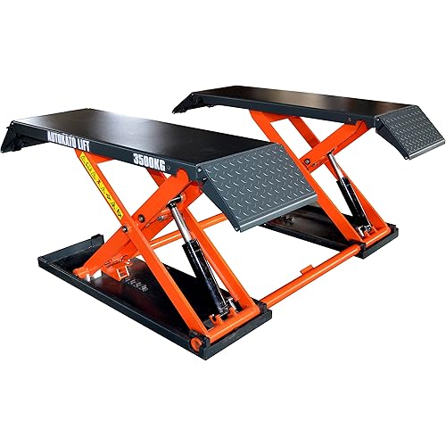 KATOOL Mid Rise Scissor Lift 8000lbs Penumatic Release Auto Lift 220V/1PH Automotive Lift for Home Shop Garage