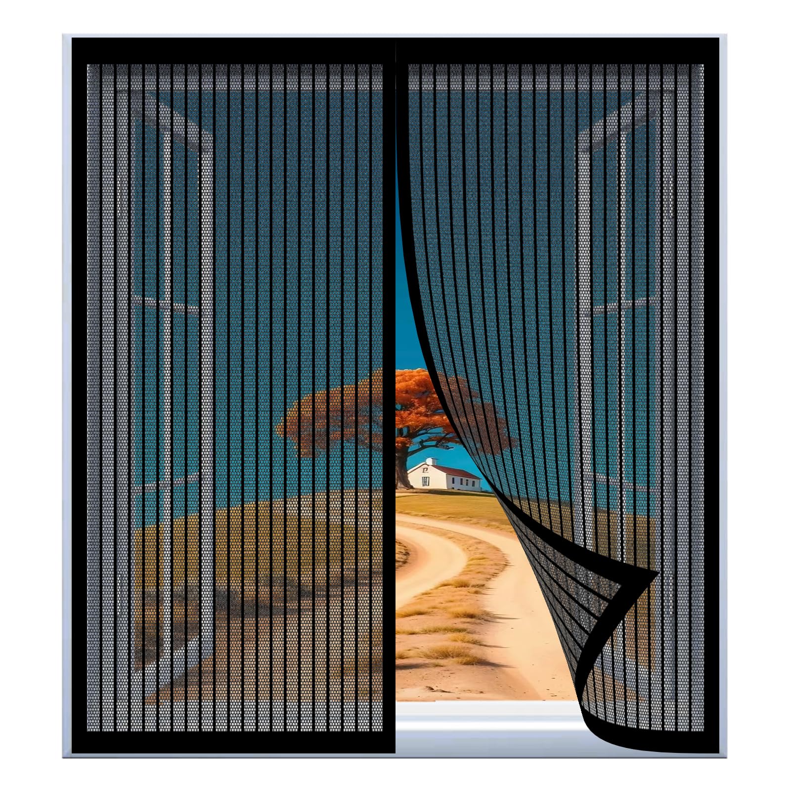 Yuanwan Black Mosquito Net For Window 83 X 127 Cm Easy Installation No Drilling Or Screwing Heavy Duty Door Screen For Windows Nets To Keep Bugs Out,
