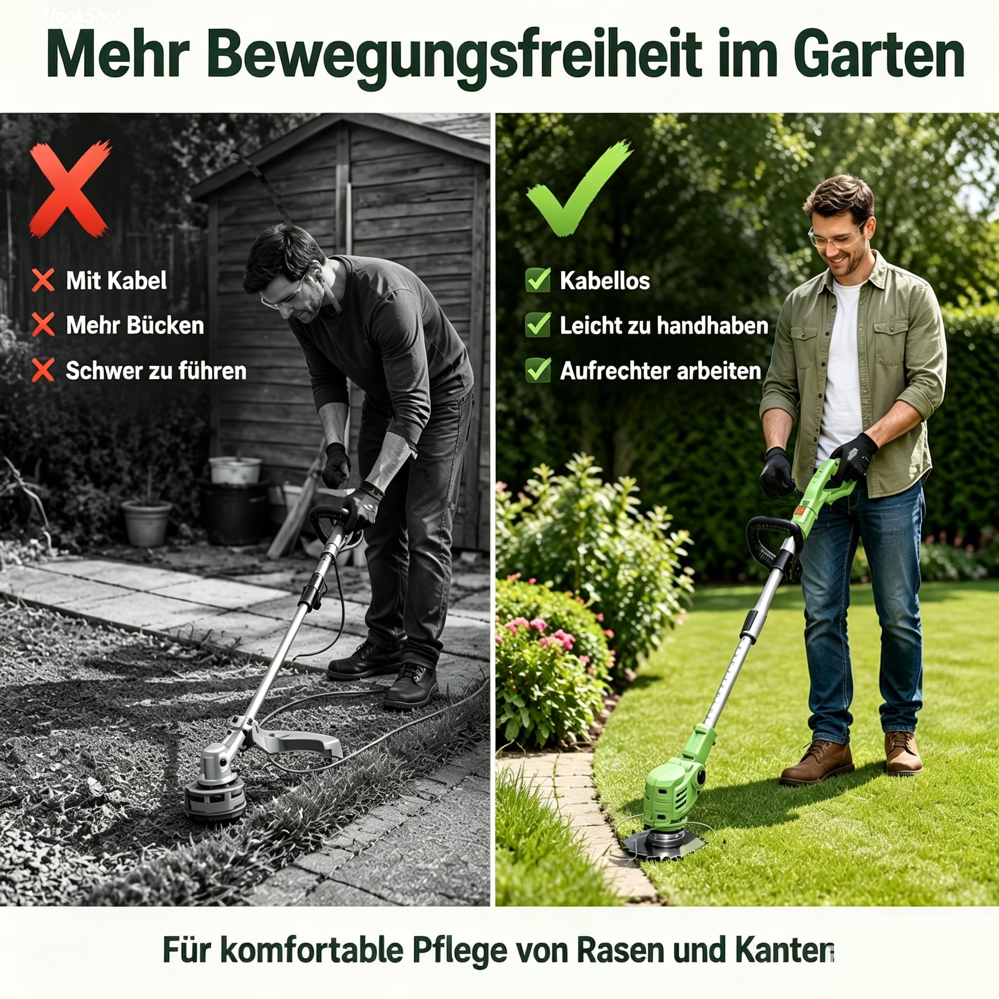 Rasentrimmer Mit Akku Für Kompatibel Makita Rasentrimmer Akku | Akku Rasentrimmer Mit 2X4.0Ah Akku Und 5 Arten Klingen, Akku Freischneider Höhere Effizienz, längere Laufzeit, Leicht 2 kg