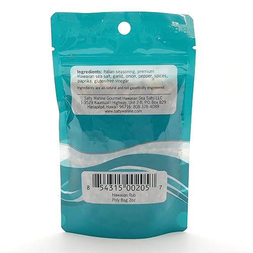 Vista 3 de Salty Wahine Gourmet Hawaiian Sea Salts, Hawaiian Rub, 2 onzas