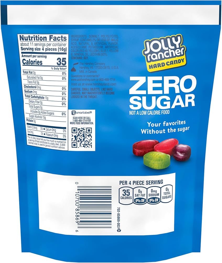 Amazon.com: JOLLY RANCHER Zero Sugar Assorted Fruit Flavored Hard