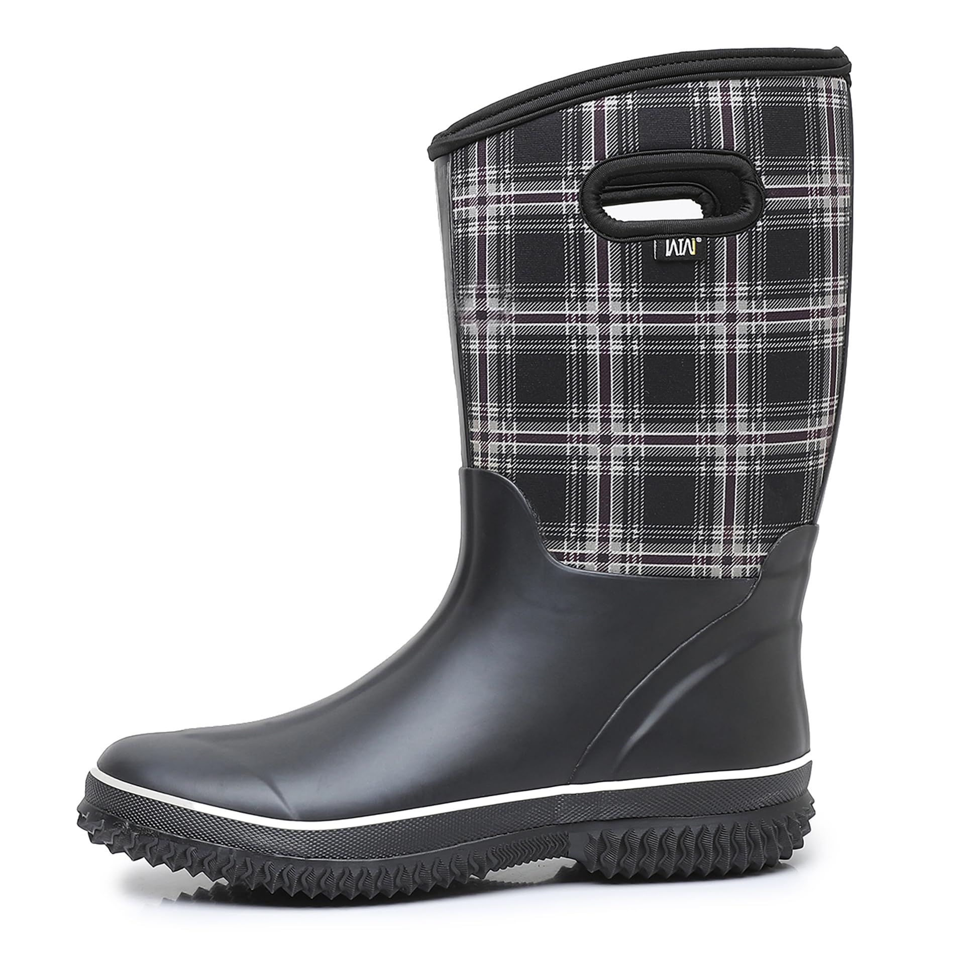 WTW Mid Calf Rain Boots for Women - Waterproof Insulated Neoprene Mud Boots Outdoor Hunting Garden Boots