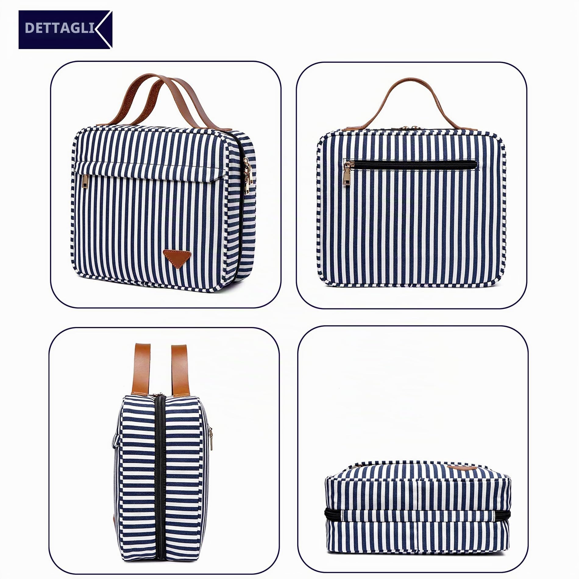 Beauty case da viaggio appendibile, ampio organizer per cosmetici e articoli da toeletta con gancio