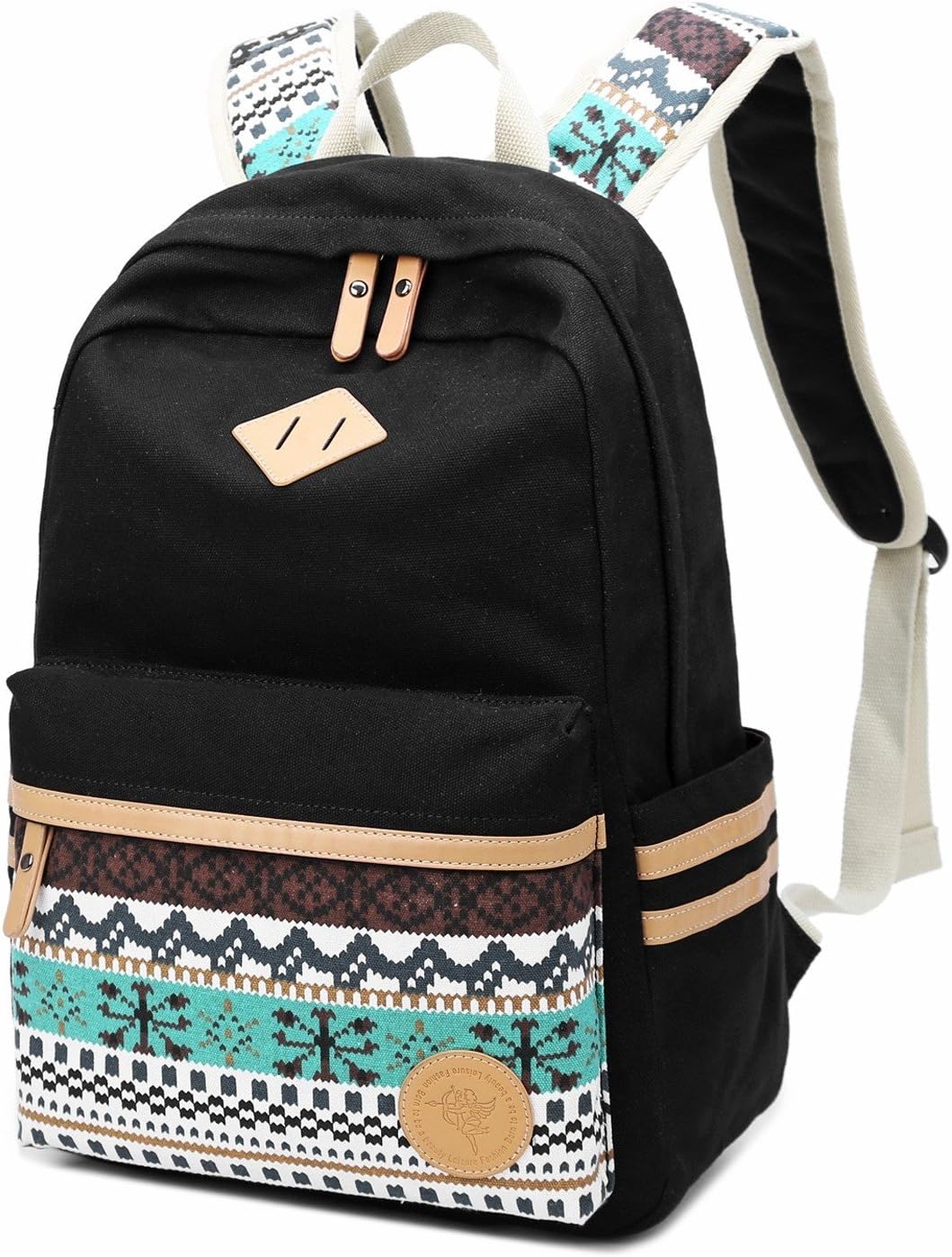 CHEREEKI Casual Canvas Backpack Daypack Travel Shoulder Bag Laptop Bag for Teenage Girls Boys