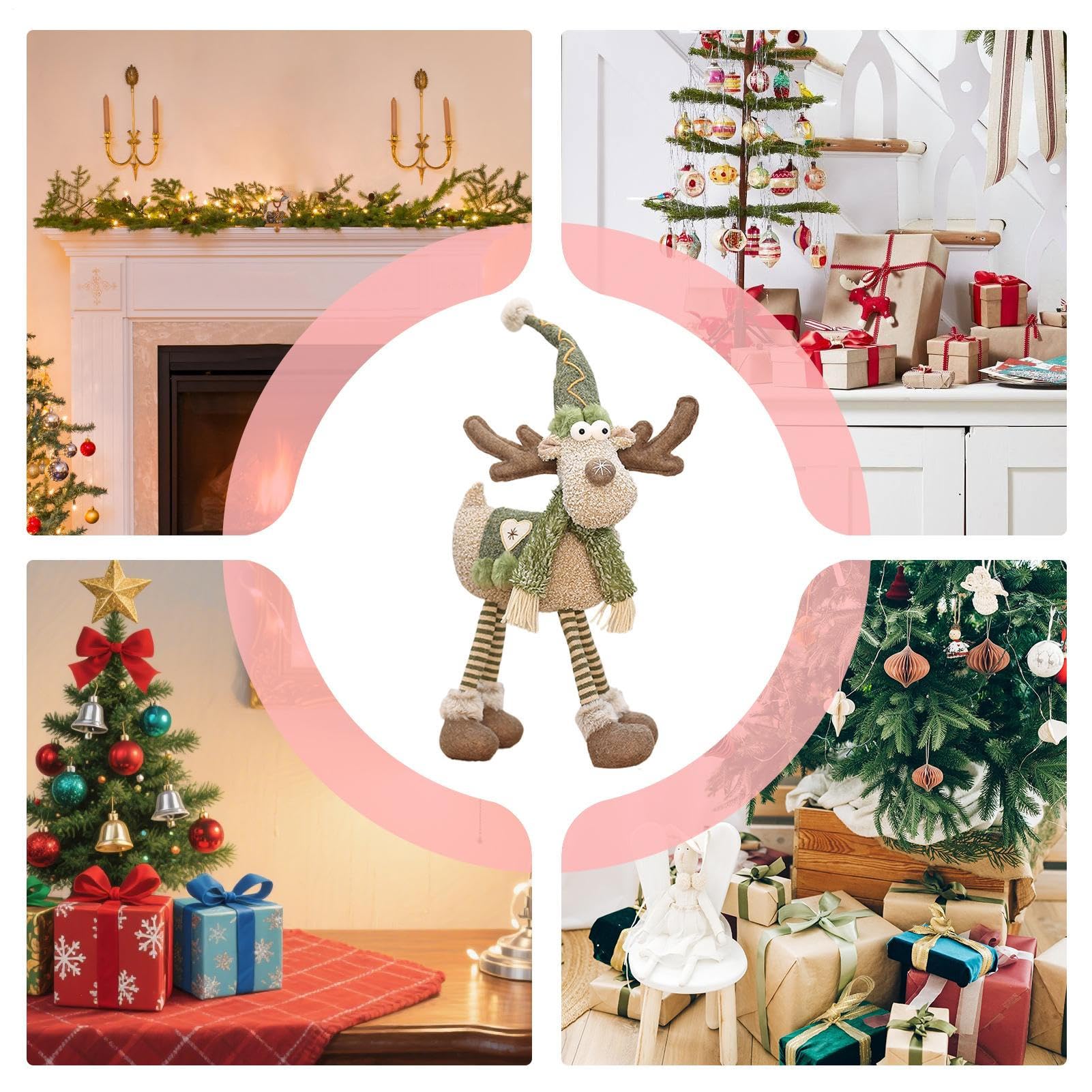 Bambola Renna Retrattile Gambe Retrattili Decorazione Invernale Natalizia | Ornamento Bambola Reno Imbottita Per La Casa L'Inverno Il Natale La Vetrina L'Hotel Il Centro
