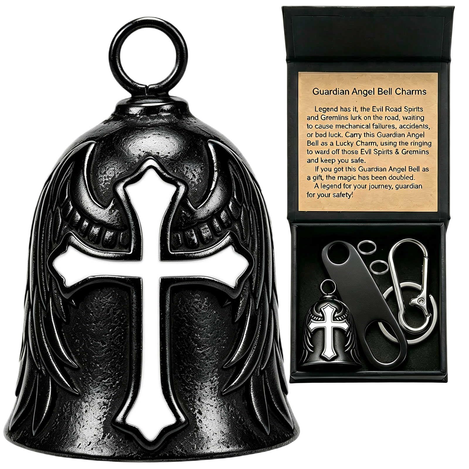 Motorcycle Bell Guardian Angel Gremlin Lucky Charm Gift For Riders