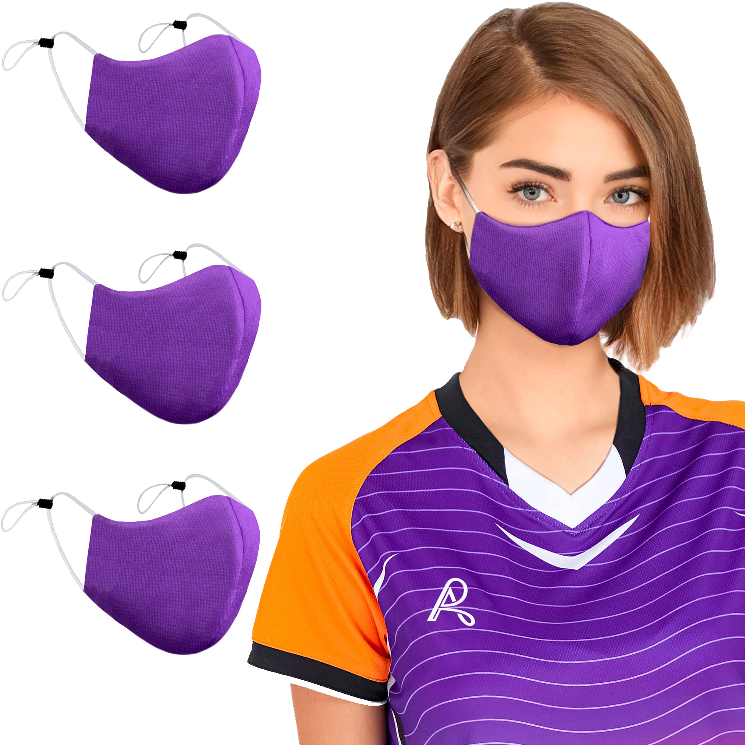 Arcarius Breathable Sports Face Mask – Moisture Wicking Gym & Travel Fit (3-Pack)
