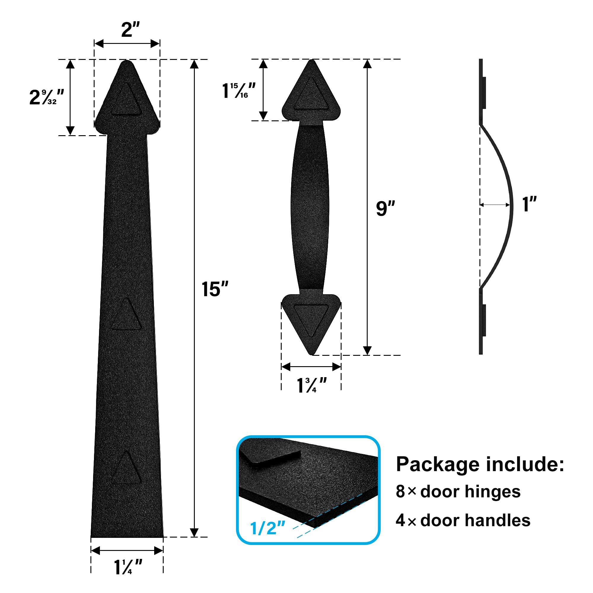 WINSOON Magnetic Garage Door Decorative Hardware Set of 12 — Amazon image 2