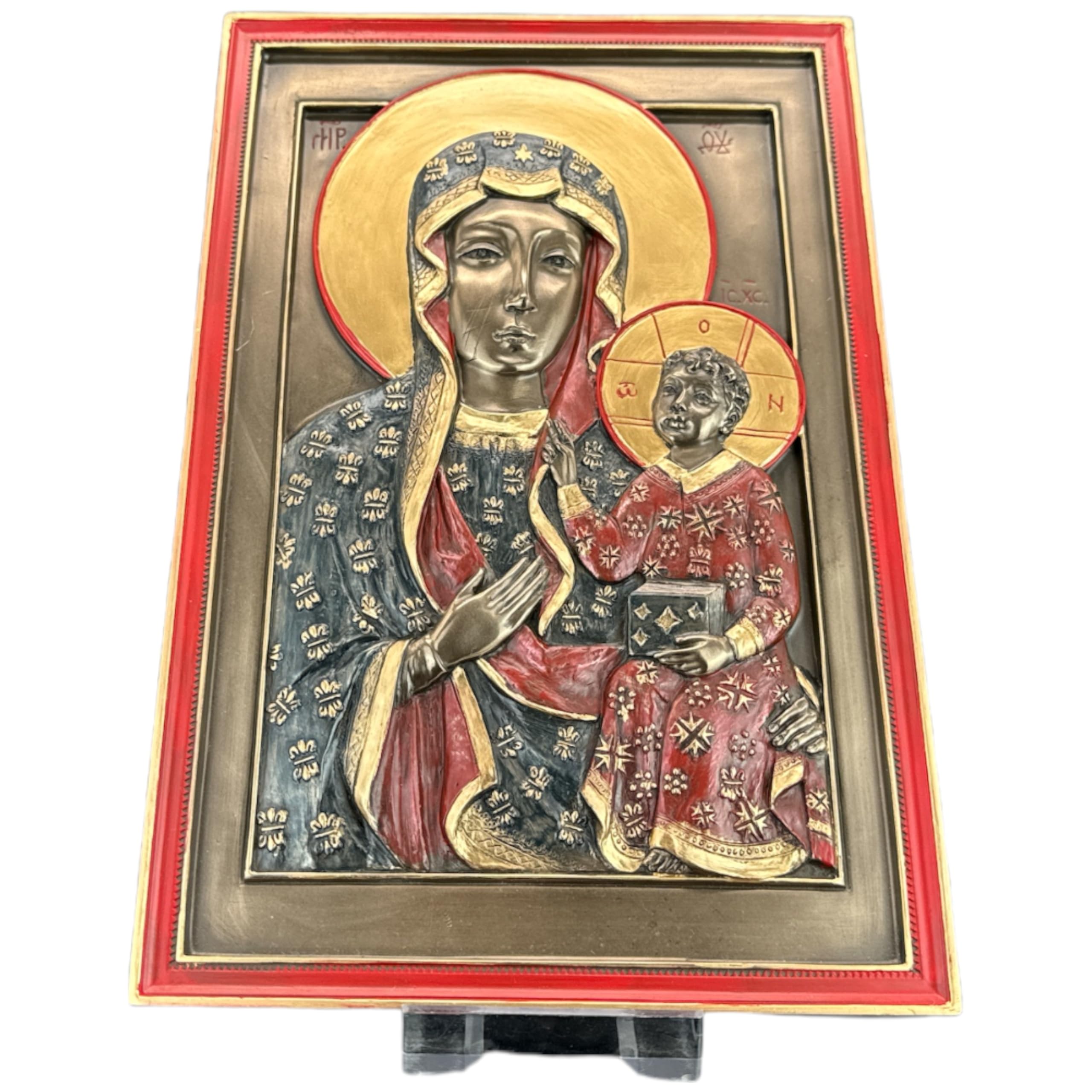 57 SPECIAL REPLICAS Skulptur Deko OBRAZ - IKONA Z MATKĄ BOSKĄ Z CZĘSTOCHOWEJ z brązu figurka jako prezent do dekoracji salonu Figurki Deko