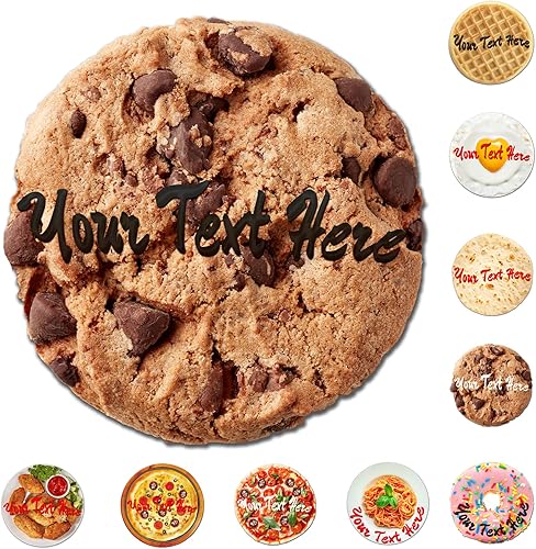 Manta de galletas redonda personalizada con nombre y texto, manta de comida personalizada, regalos novedosos, mantas suaves personalizadas para