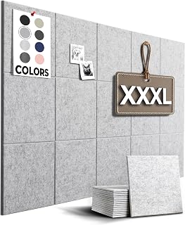WallHero Gray Marble Felt Bulletin Board Tiles 59x36 - 15 Pack Large Cork Board Alternative for Office, Dorm, Dart Wall Protection