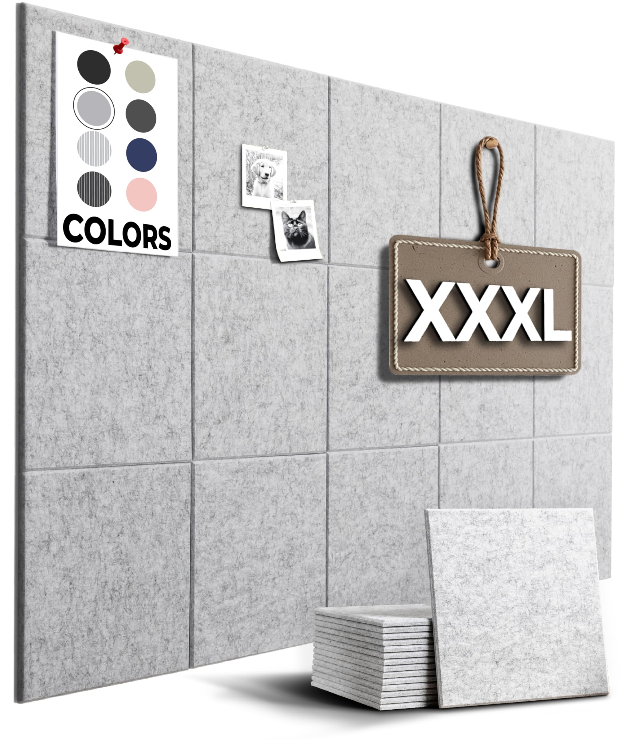 WALLHERO Vision Board, Cork Board for Walls, 59"x36" | 15 Pack | Felt Bulletin Board, Large Cork Board for Office, Wall Protector for Dart Board,