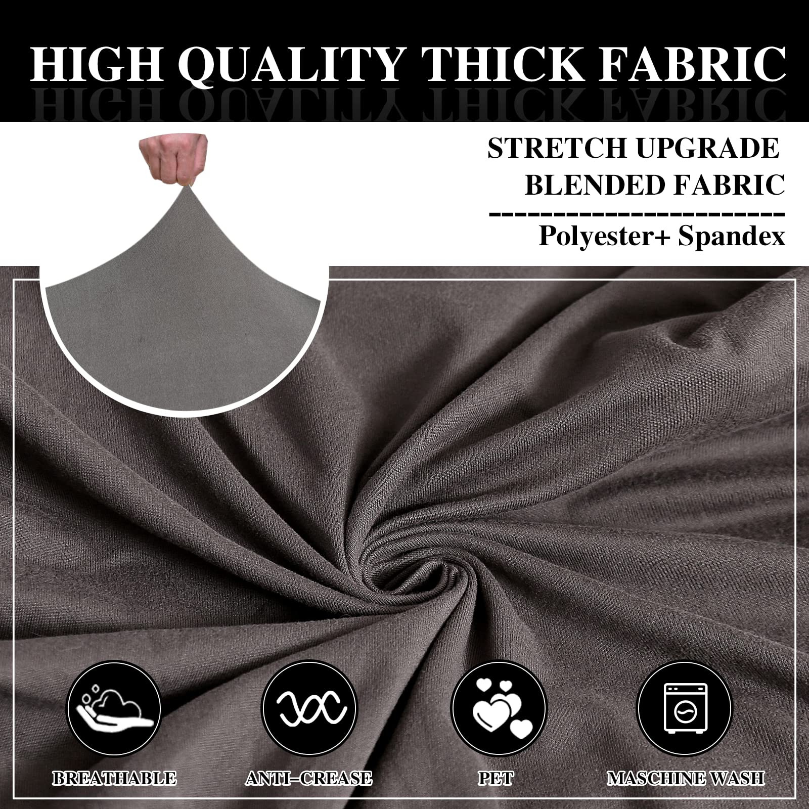 Jaotto Copripoltrona 1 Posto Elasticizzato,Fodere Copripoltrona Universale con Cuscino Separato,Copripoltrona Chesterfield Lavabile Antiscivolo per Bancone Soggiorno Tullsta,Grigio