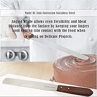 Vista 5 de Wooden Handle Butter Cake Icing Spatula Smoothing Pastry Decorating Tool Stainless Steel,Grilling, Baking Cooking Kitchen Utensil (8" Blade)