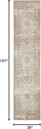 Miniatura 2 de Unique Loom Chateau Collection - Alfombra de área Wilson (3' x 13' 1", color beige/azul)