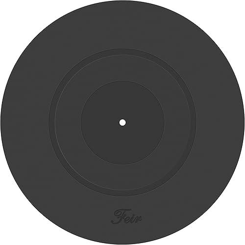 Alfombrilla para plato giratorio, diseño de silicona de goma negra para todos los reproductores de discos de vinilo LP
