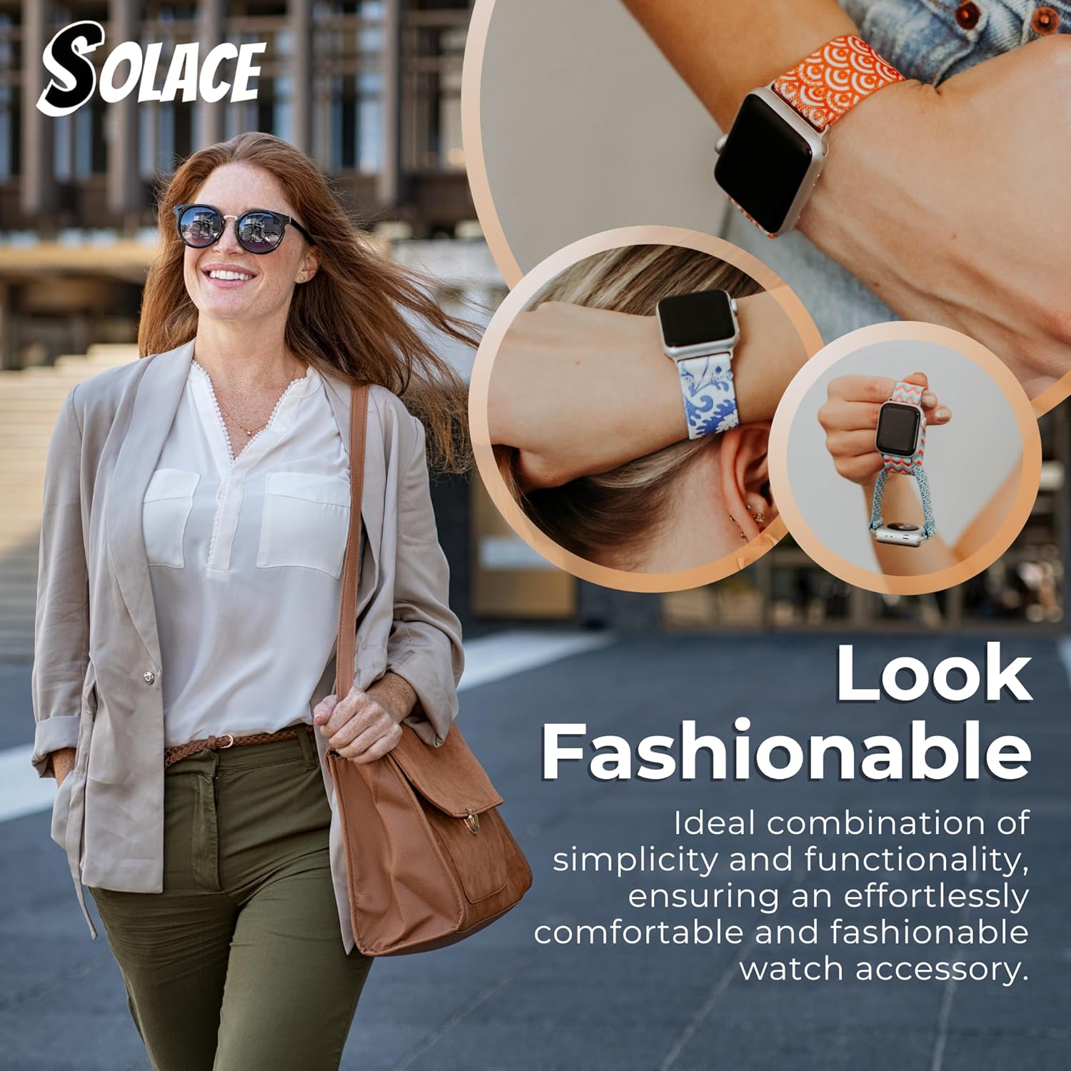 Solace Bands Paladin Loop Smartwatch Band - Compatible With All Apple Iwatch Series - Sportswear Smartwatch Band For Men & Women - Comfort & Durable