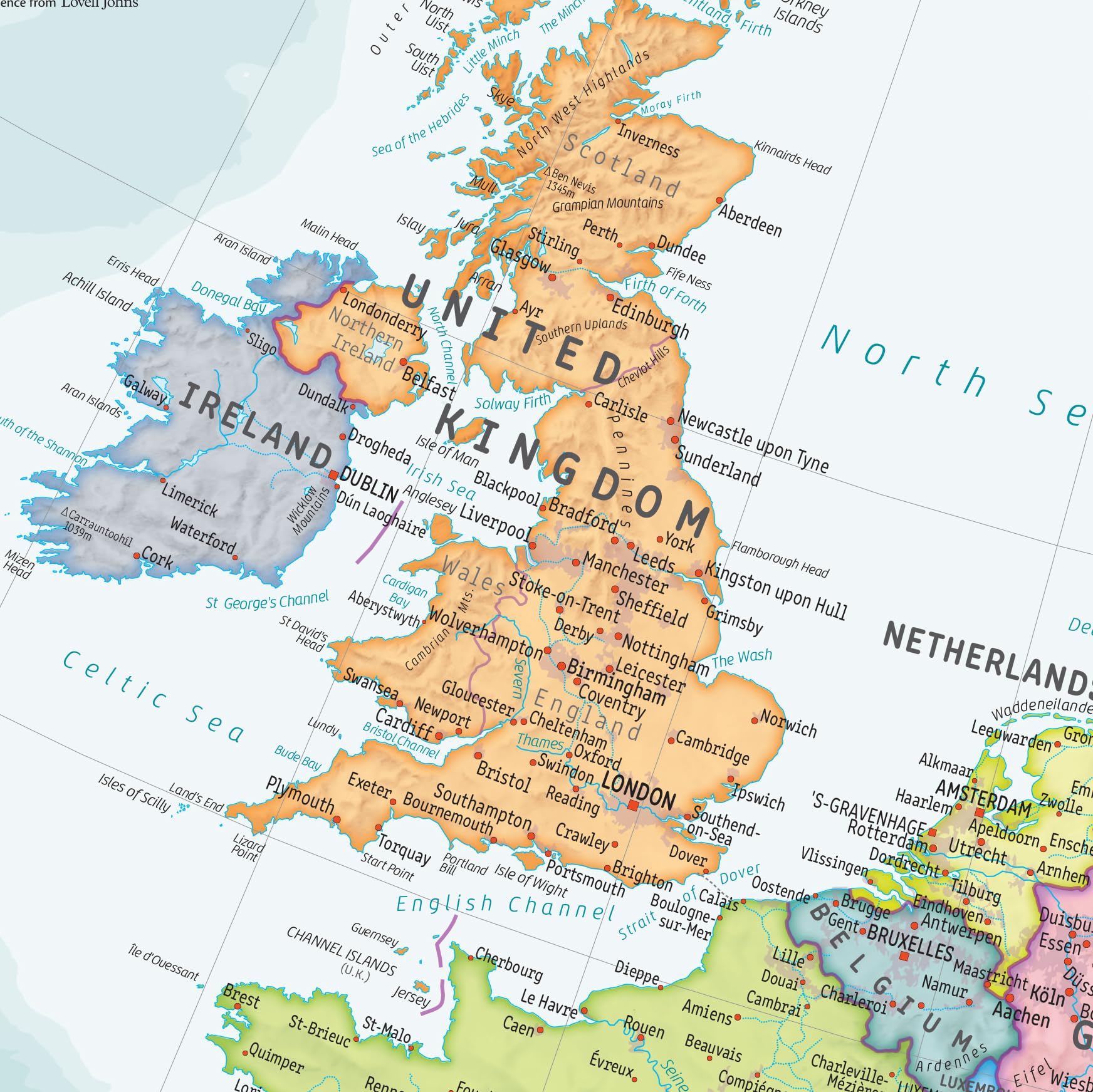 Maps International Carte Murale de l'Europe pour Enfants - Affiche Éducative d'Apprentissage - Mise à jour 2025 - Laminée - 59 x 42 cm