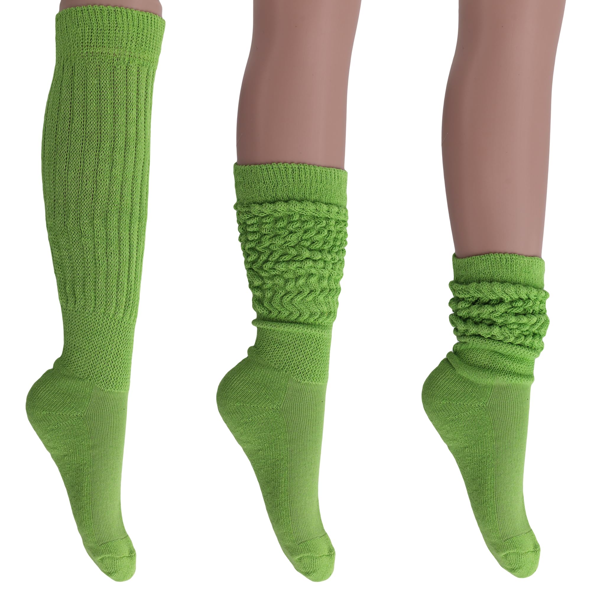 AWS/American Made Slouch Socks Cotton Scrunch Knee High Extra Long and Heavy Socks