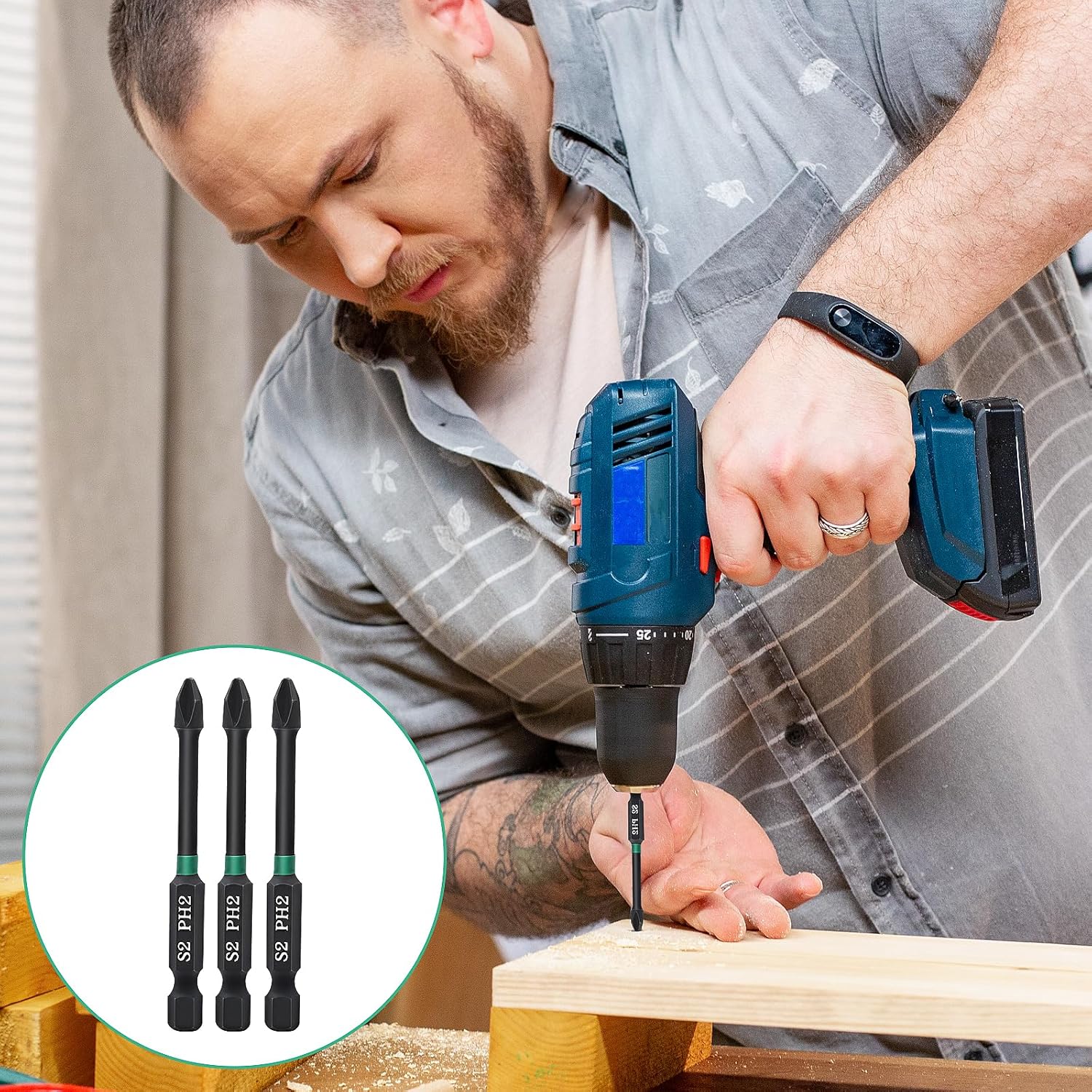 10 PCS Magnetic Screwdriver Bit Set, 70 MM Hex Magnetic Impact Screwdriver Driver Bits Heavy Duty Impact Bit Holders for Impact Wrenches