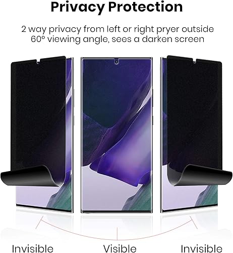 Miniatura 2 de Protector de pantalla para Galaxy Note 20, película suave de privacidad mate (no vidrio templado), superficie de acabado mate, antirreflejos, 2