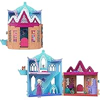 Mattel Disney Frozen - Cuccioli Invernali, set castello con mini bambola Elsa e 3 amici animali