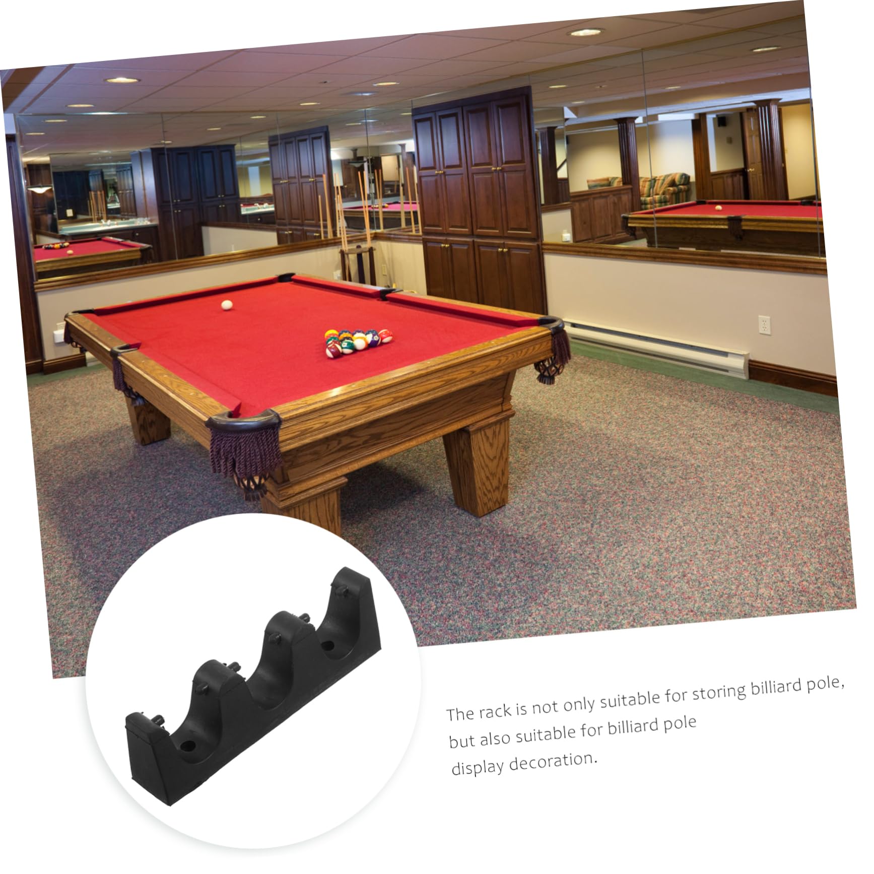 Mikikit Pool Stick Holder Billiard Rack Storage Stylish and Sturdy Billiards Equipment