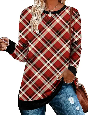 BETTE BOUTIK Women's Drop Long Sleeve Sweatshirts Casual Crewneck Tunic Tops Sweartshirts With Side Slits S-3XL