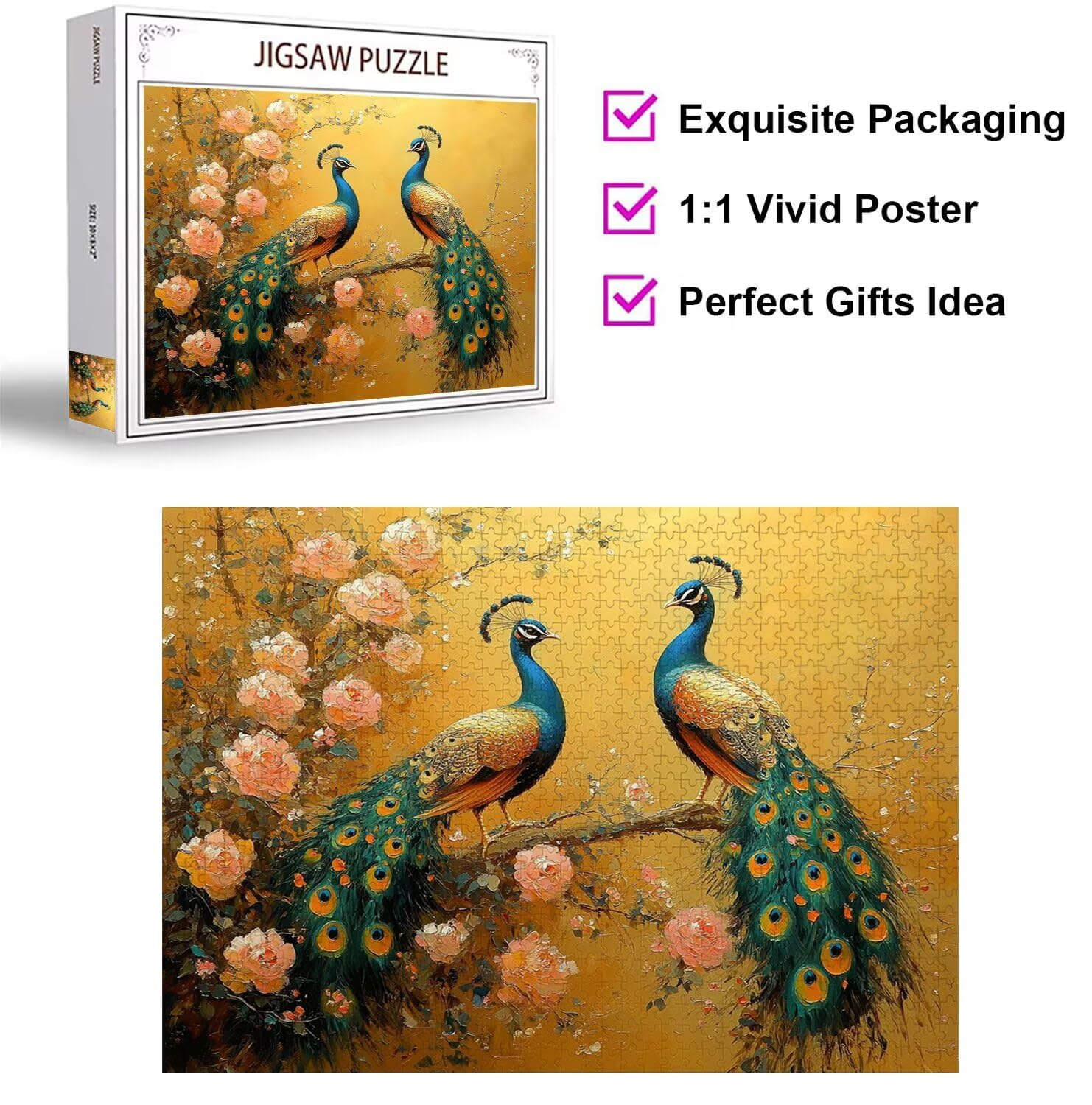 Puzzle 3000 Pezzi Paone Puzzle Adulti, Gioco Educativo, n-385 | Jigsaw Puzzles piante, Impossibile Difficile Sfida, Classici Gioco Familiare, Giochi Divertenti, Idee Regalo
