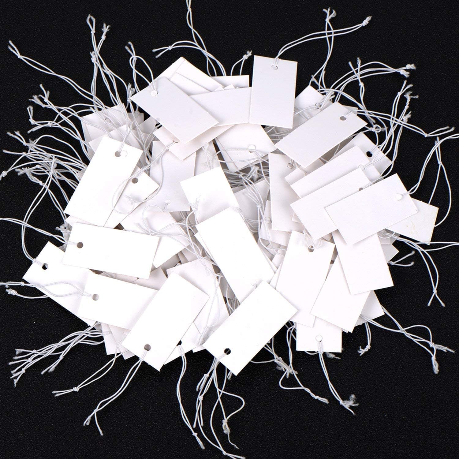 300 Pcs White Kraft Paper Tags with Elastic String - 300 Pcs,DIY Gift Card Tags, Price Labels, Packaging Hang Tags