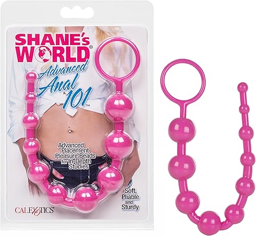 CalExotics Shane's World Starter Anal Pleasure Beads - Juguete sexual para adultos para él y parejas, color rosa