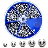230pcs/120pcs/107pcs Fishing Weights Sinkers - Split Shot Fishing Weights Kit, 5 Size Round Removable Fishing Weight, 1 Round Box Set Fishing Sinkers for Freshwater Saltwater