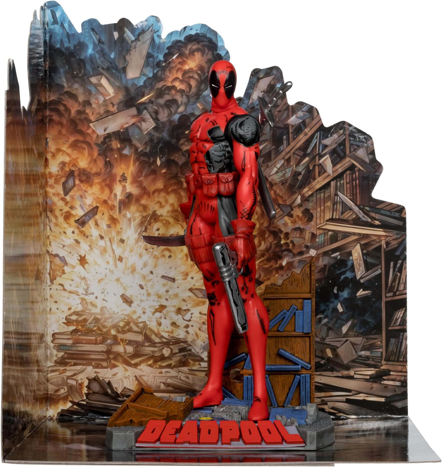 McFarlane Marvel Deadpool 1:10th Scale Posed Figure with Scene (The New Mutants #98) Toys