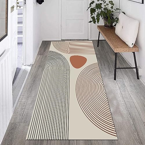 Miniatura 3 de Alfombra de pasillo moderna, suave, antideslizante, fácil de limpiar, alfombra larga para el hogar, cocina, pasillo o paso, 23.6 in/27.6 in/31.5