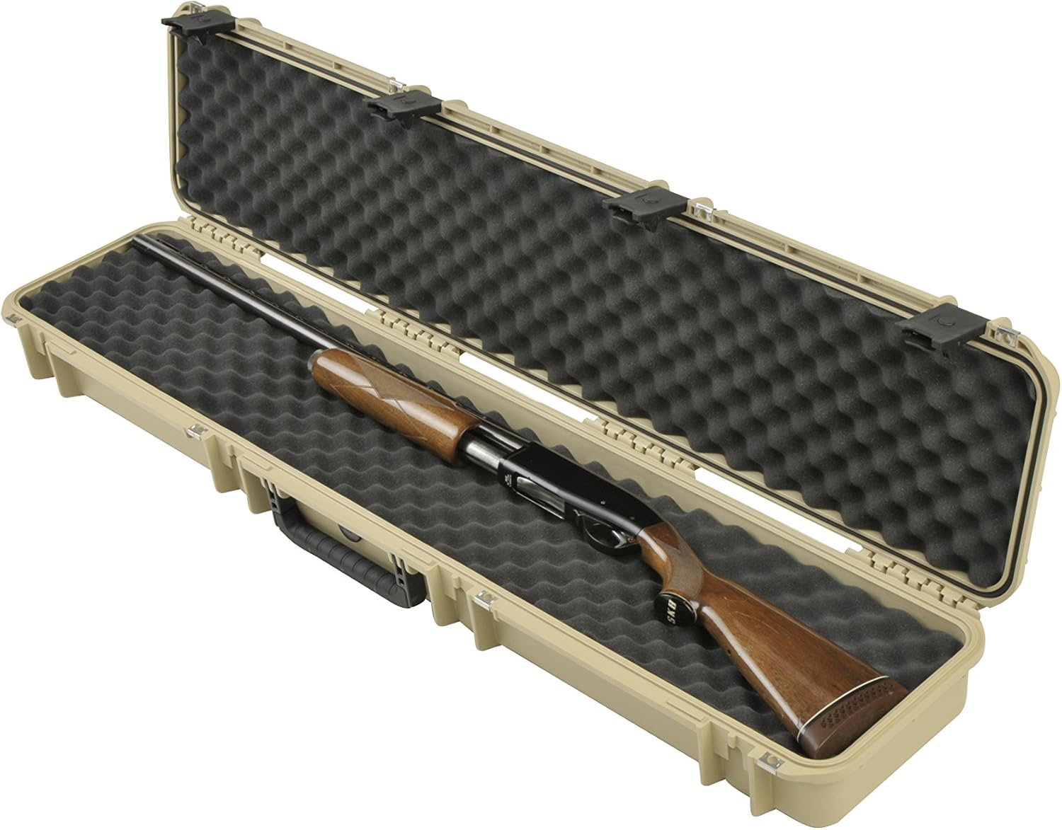 SKB iSeries Single Rifle Case with Layered Foam, Tan, Durable Gun Case for Rifle Protection (3i-4909-5T-L)