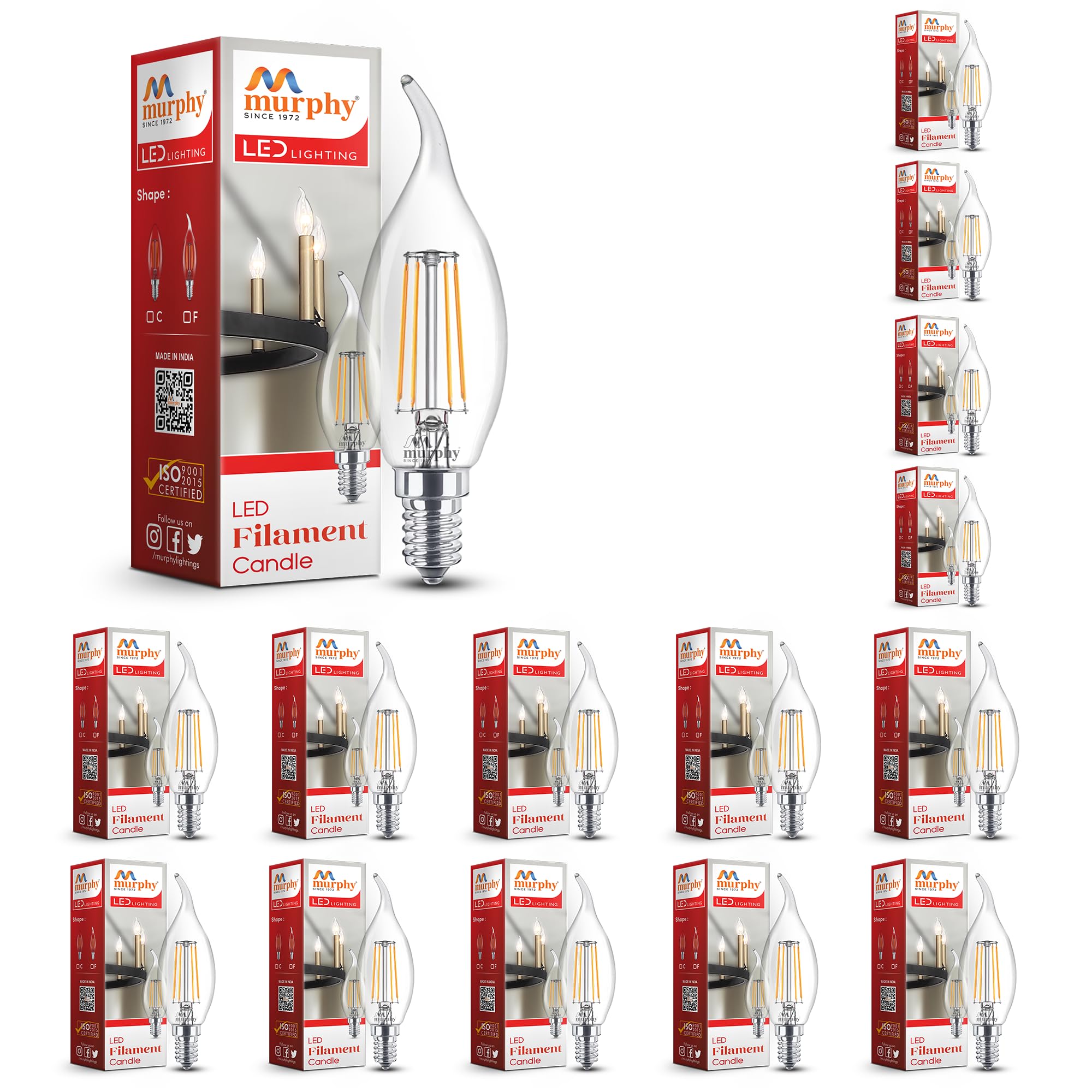 Vintage LED Candle Bulbs - Edison Filament Style -22 Vintage LED Candle Bulbs - Edison Filament Style -22