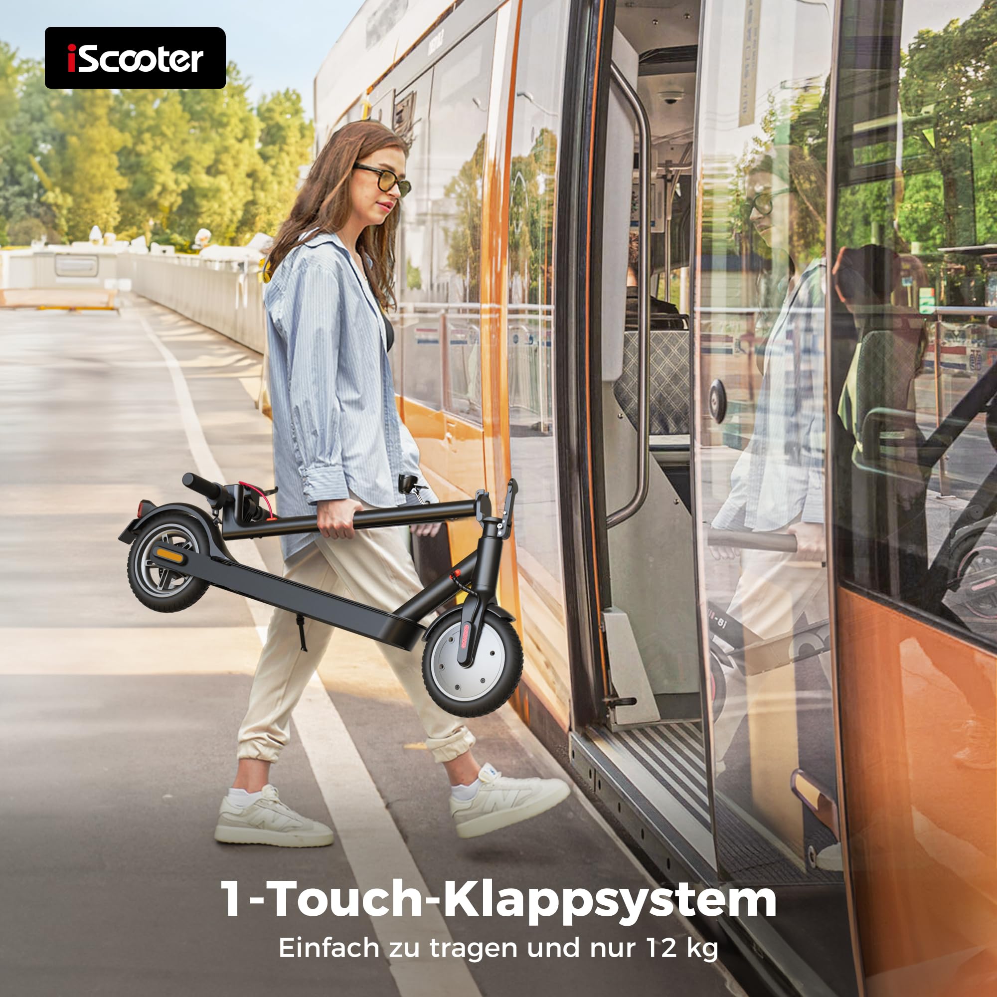 E Scooter mit Straßenzulassung 25-30KM Reichweite, ABE Elektroroller Belastung bis 120kg, LED, 20km/h, 350W Motor,Duales Bremssystem Doppelte Federung Leicht Kompakt & Stabil Eroller Für Pendler
