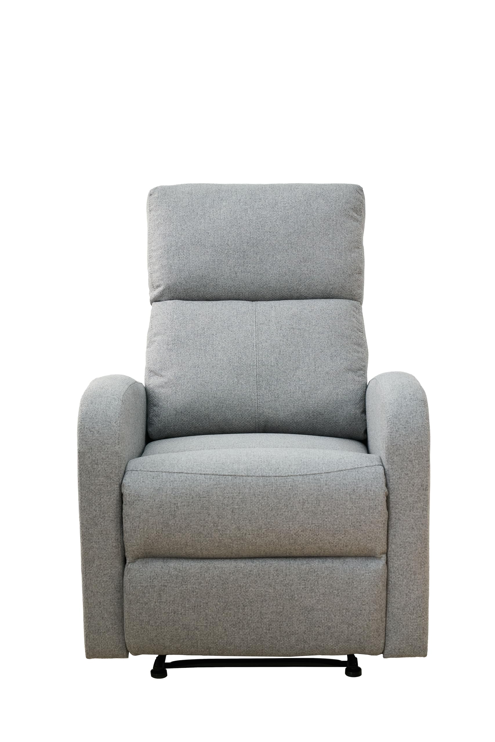 MOMMA HOME Sillón Relax reclinable, TAVIRA - Sillón Reclinable Manual - Tela Antimanchas - Medidas: Ancho 71 x Profundo 93 x Alto 101 cm (Gris Tela Barrel)