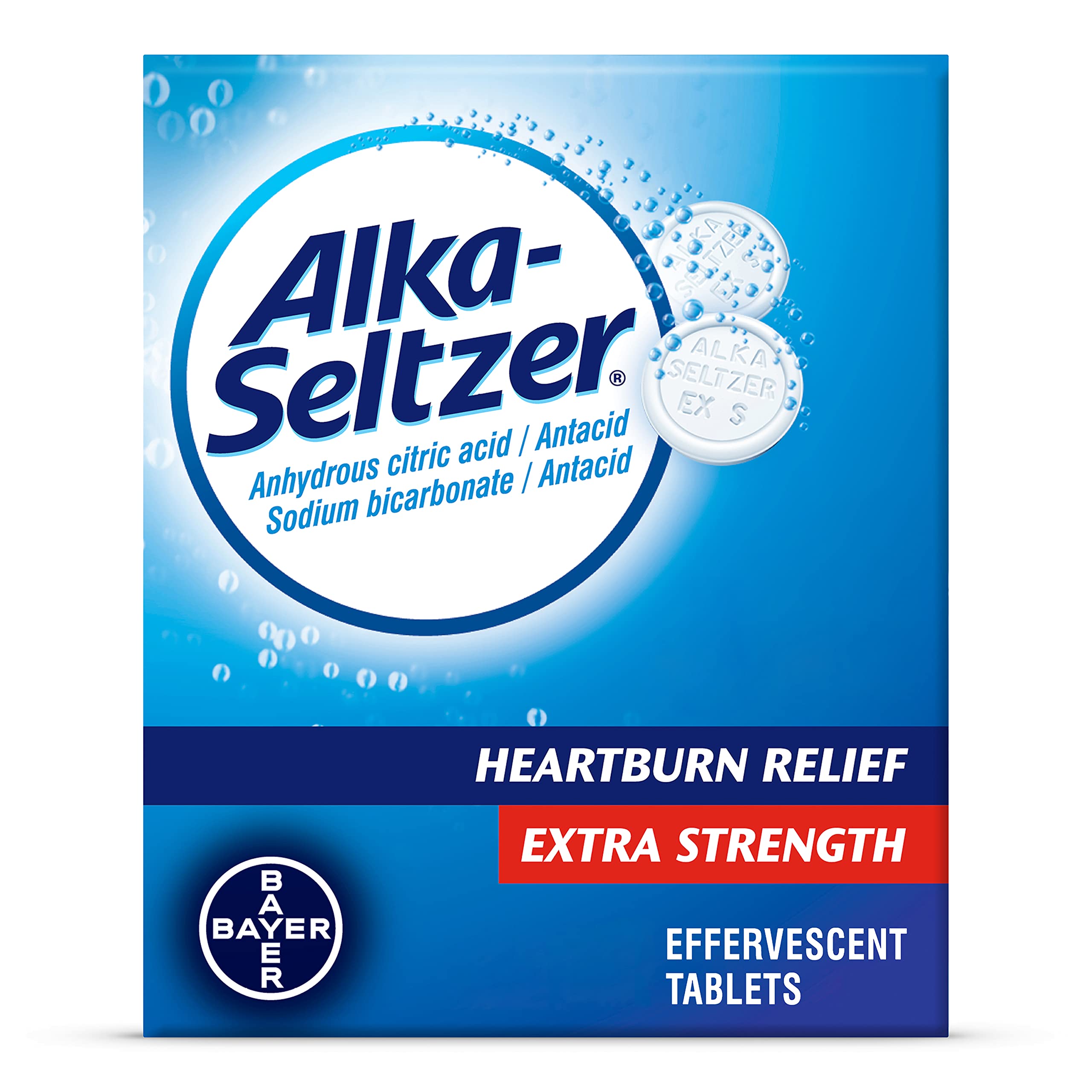 Alka-Seltzer Effervescent Extra Strength - 24 Tablets, Pack of 6