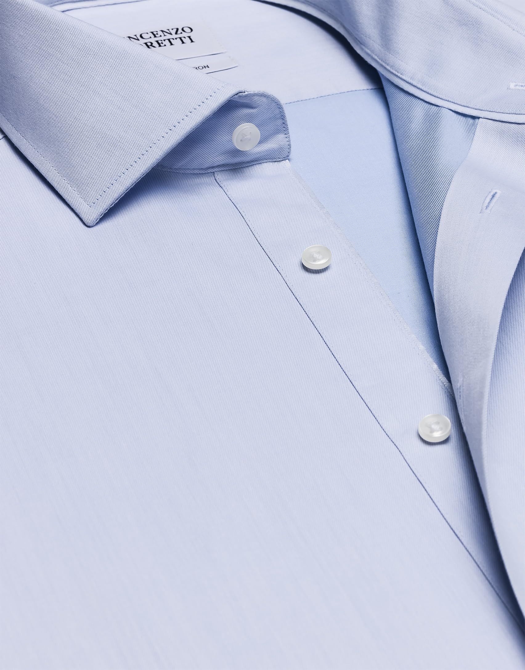 Vincenzo Boretti Camicia Uomo Eleganti, Taglio Normale/Regular-Fit, Polsini risvoltati, in Tinta Unita - Non-Stiro