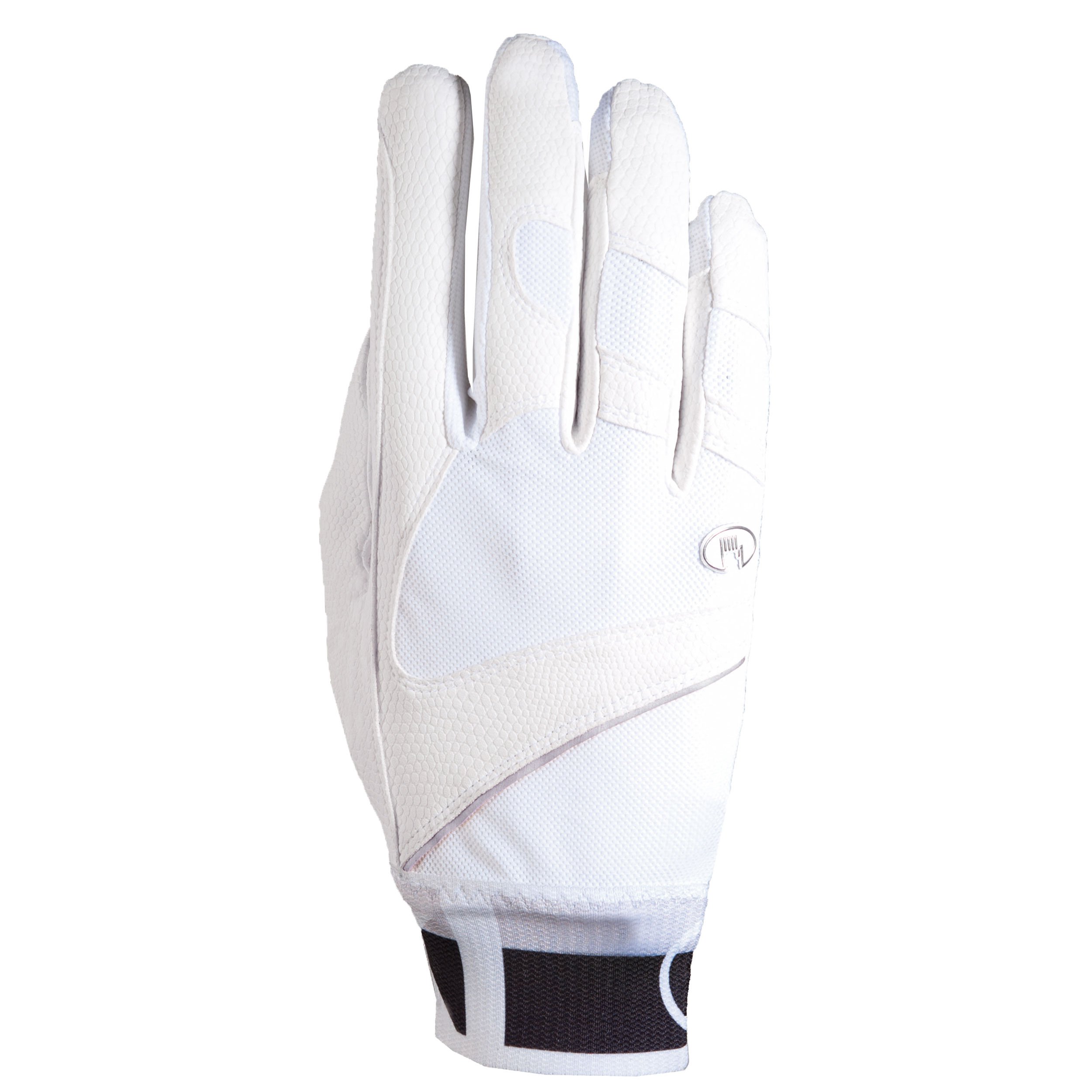 Roeckl Sports Handschuh -Milton, Unisex Reithandschuhe, Bund dehnbar, Weiß Größe 10,5