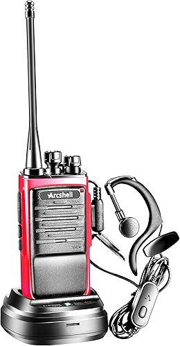 Miniatura 4 de Radios bidireccionales recargables de largo alcance con auricular, paquete de 3 walkie talkies Arcshell AR-6, batería de iones de litio y cargador