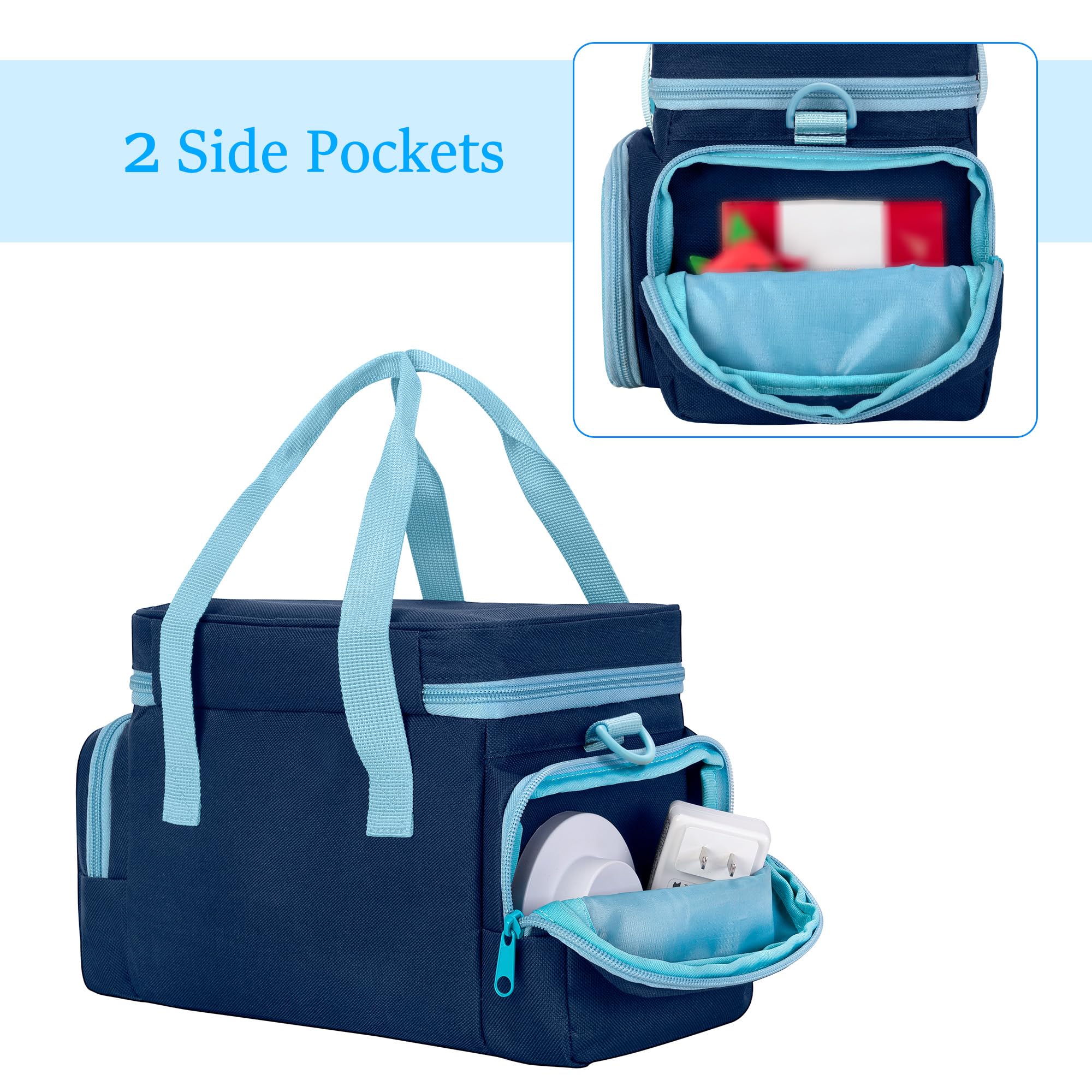 LoDrid Tragetasche kompatibel mit Toniebox 1/2, Aufbewahrungstasche Organizer für Audio-Player-Set und Zubehör mit Griff und Schultergurt, Blau, nur Tasche (patentiertes Design)