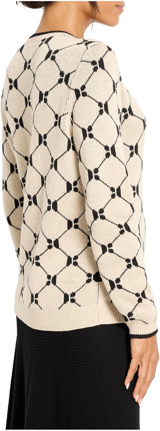 NIC+ZOE Geo Argyle Doubleknit Sweater